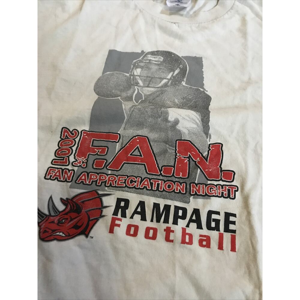 Grand Rapids Rampage AFL 2001 Fan Appreciation Night Tee By‎ Jerzees XL White - Picture 3 of 5